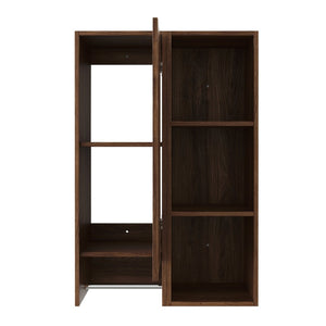 English Elm 24 Inch Wall Mounted Cabinet with Open Shelving Soft Close Door Brown Ebony Finish W1972S00039