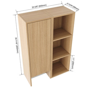 English Elm 24 Inch Oak Wall Cabinet with Open Shelves and Soft Close Door for Compact Spaces W1972S00040