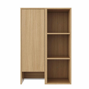 English Elm 24 Inch Oak Wall Cabinet with Open Shelves and Soft Close Door for Compact Spaces W1972S00040