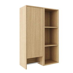 English Elm 24 Inch Oak Wall Cabinet with Open Shelves and Soft Close Door for Compact Spaces W1972S00040