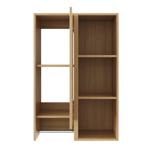 English Elm 24 Inch Oak Wall Cabinet with Open Shelves and Soft Close Door for Compact Spaces W1972S00040