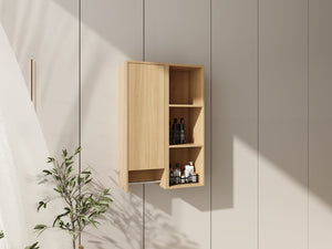 English Elm 24 Inch Oak Wall Cabinet with Open Shelves and Soft Close Door for Compact Spaces W1972S00040