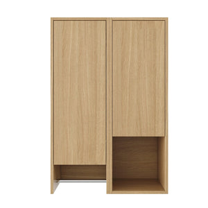 English Elm 24 Inch Wall Mounted Oak Bathroom Cabinet with Soft Close Door and Built in Towel Rack W1972S00041