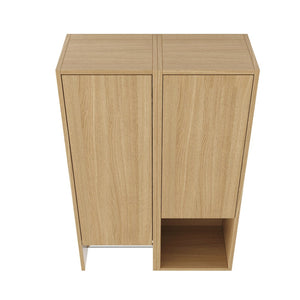 English Elm 24 Inch Wall Mounted Oak Bathroom Cabinet with Soft Close Door and Built in Towel Rack W1972S00041