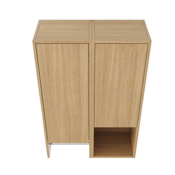 English Elm 24 Inch Wall Mounted Oak Bathroom Cabinet with Soft Close Door and Built in Towel Rack W1972S00041