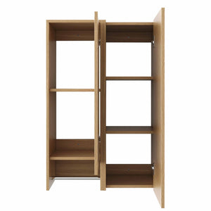 English Elm 24 Inch Floating Oak Wall Cabinet with Soft Close Doors Towel Bar and Interior Shelving W1972S00042
