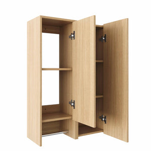 English Elm 24 Inch Floating Oak Wall Cabinet with Soft Close Doors Towel Bar and Interior Shelving W1972S00042