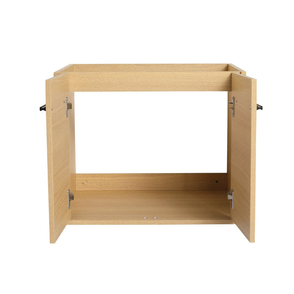 English Elm 36 Inch Floating Bathroom Vanity Wood Grain Resin Sink Soft Close Modern Storage W1972S00043