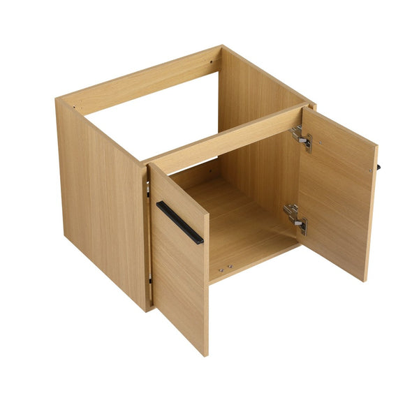 English Elm 36 Inch Floating Bathroom Vanity Wood Grain Resin Sink Soft Close Modern Storage W1972S00043