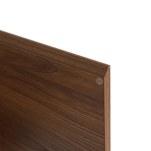 English Elm 42 Inch Wall Mounted Bathroom Vanity Wood Grain Resin Sink Soft Close Cabinet Brown Ebony/Glossy White W1972S00046