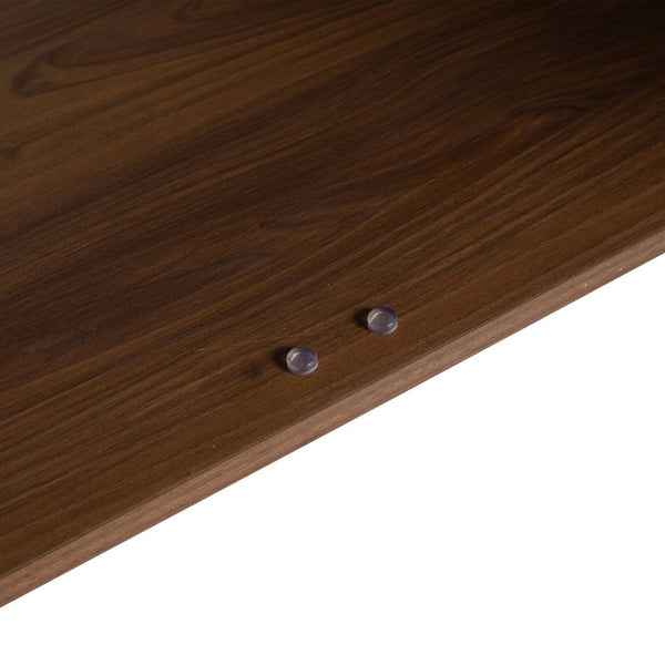 English Elm 42 Inch Wall Mounted Bathroom Vanity Wood Grain Resin Sink Soft Close Cabinet Brown Ebony/Glossy White W1972S00046