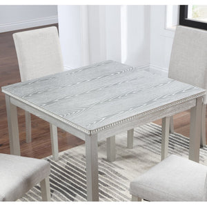 English Elm Wooden Square Dining Table Glam Crystal Edge Mdf Top Seats Four Compact Spaces W1998128396