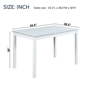 English Elm Wooden Glam Rectangular Dining Table with Crystal Accents Seats Four Small Spaces W1998128424