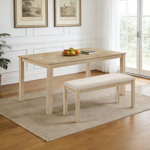 English Elm 38-inch Linen Upholstered Bench with Solid Wood Legs for Bedroom Hallway or Dining W1998P396214
