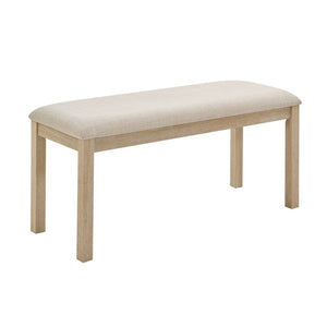 English Elm 38-inch Linen Upholstered Bench with Solid Wood Legs for Bedroom Hallway or Dining W1998P396214