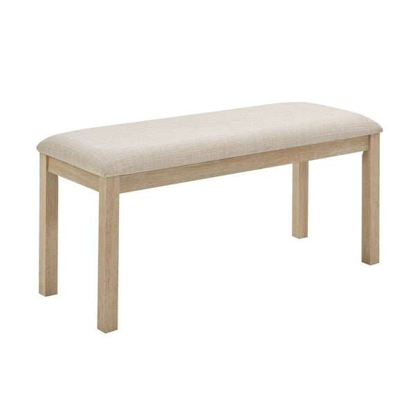 English Elm 38-inch Linen Upholstered Bench with Solid Wood Legs for Bedroom Hallway or Dining W1998P396214