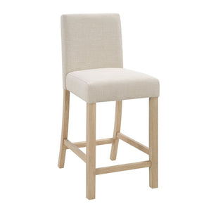English Elm 5-piece Counter Height Dining Set Rubberwood Chairs Upholstered Linen Kitchen Table W1998P418965