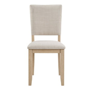 English Elm Dining Chairs Set of 2 Nordic Minimalist Rubberwood Frame with Linen Padded Seat W1998P429703