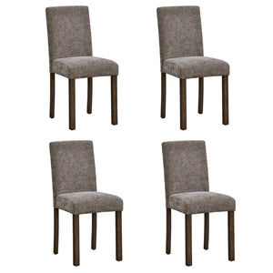 English Elm Dining Chairs Set of 4 Rubberwood Walnut Finish Chenille Cushion High Back W1998P470146