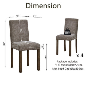 English Elm Dining Chairs Set of 4 Rubberwood Walnut Finish Chenille Cushion High Back W1998P470146