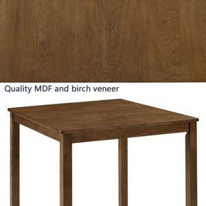 English Elm Wooden Counter Height Square Table Rubberwood Frame Oak Finish Seats Four Compact Kitchen W1998P476918