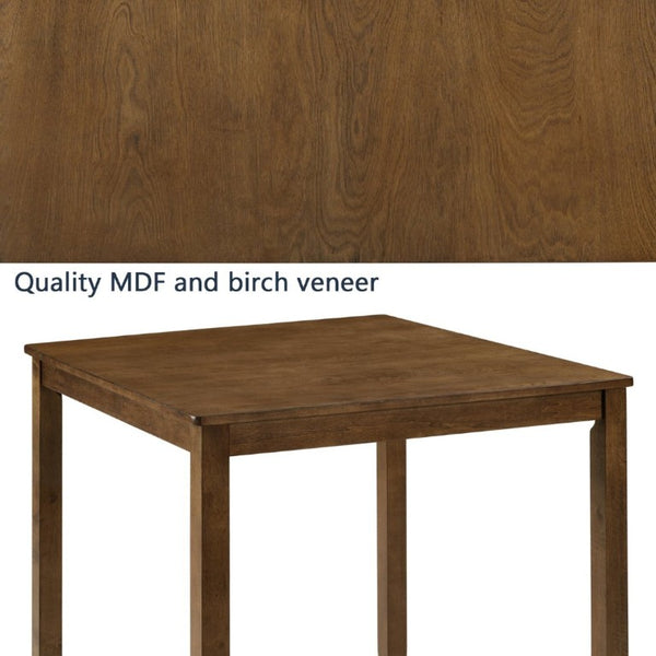 English Elm Wooden Counter Height Square Table Rubberwood Frame Oak Finish Seats Four Compact Kitchen W1998P476918