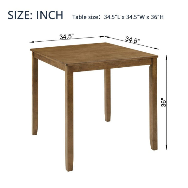 English Elm Wooden Counter Height Square Table Rubberwood Frame Oak Finish Seats Four Compact Kitchen W1998P476918