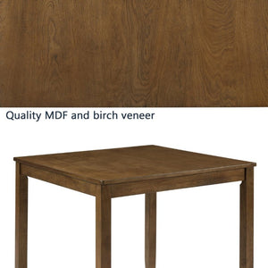 English Elm Wooden Oak Finish Square Dining Table Seats Four with Rubberwood Legs for Small Spaces W1998P485002