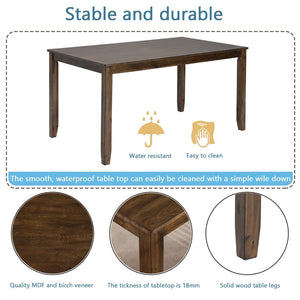 English Elm Wooden 5 Piece Walnut Dining Set with X Back Linen Chairs for Compact Kitchens W1998S00016