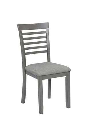 English Elm Elegant Square Dining Set for 4 with Ladder Back Chairs and Grey Linen Cushions W1998S00021