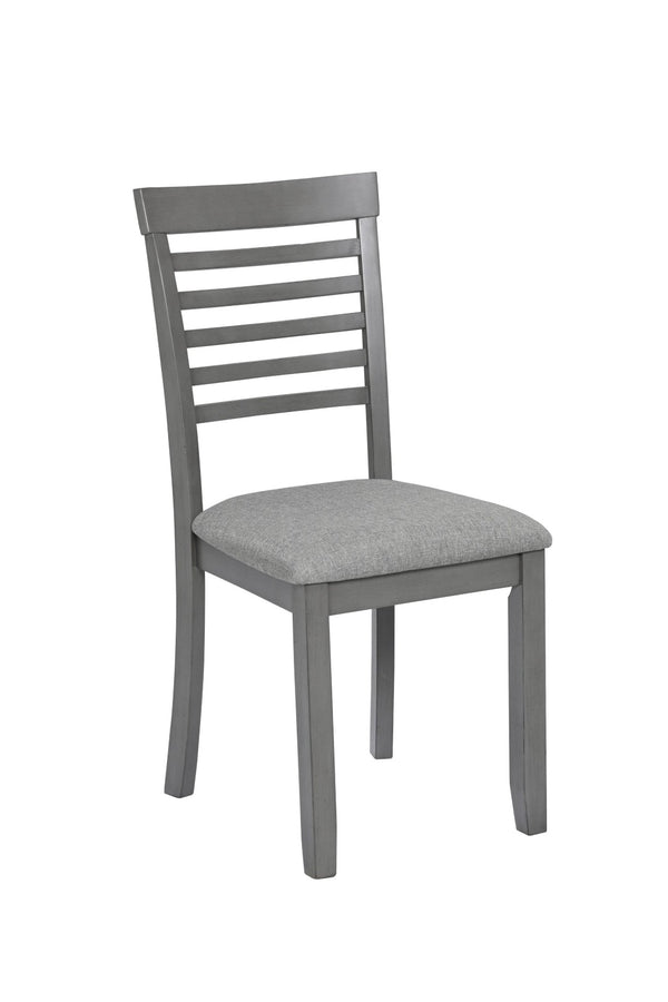 English Elm Elegant Square Dining Set for 4 with Ladder Back Chairs and Grey Linen Cushions W1998S00021