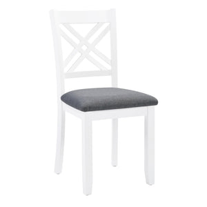 English Elm 6 Piece Farmhouse Dining Set Rubberwood Table Linen Chairs Bench Seats Six W1998S00106