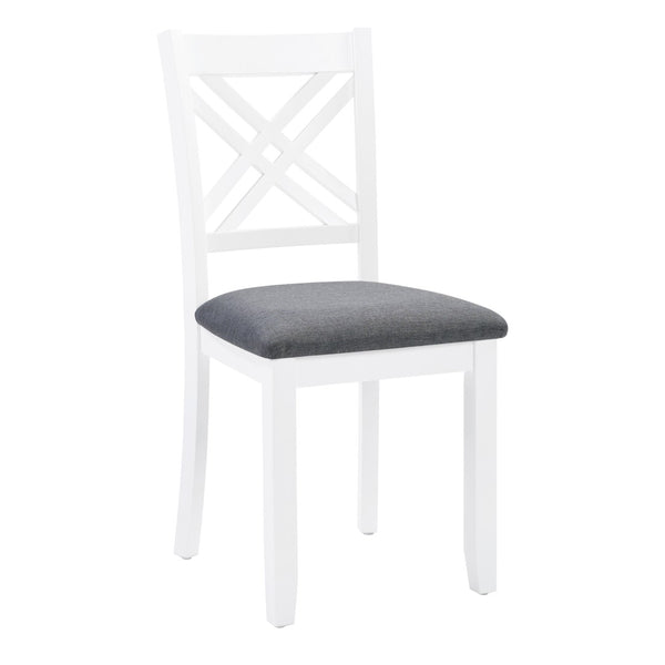 English Elm 6 Piece Farmhouse Dining Set Rubberwood Table Linen Chairs Bench Seats Six W1998S00106