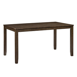 English Elm Modern 7 Piece Walnut Dining Set with Ergonomic Upholstered Chairs for Six Guests W1998S00111