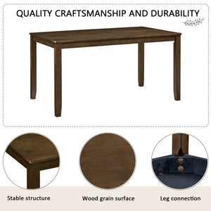 English Elm Modern 7 Piece Walnut Dining Set with Ergonomic Upholstered Chairs for Six Guests W1998S00111