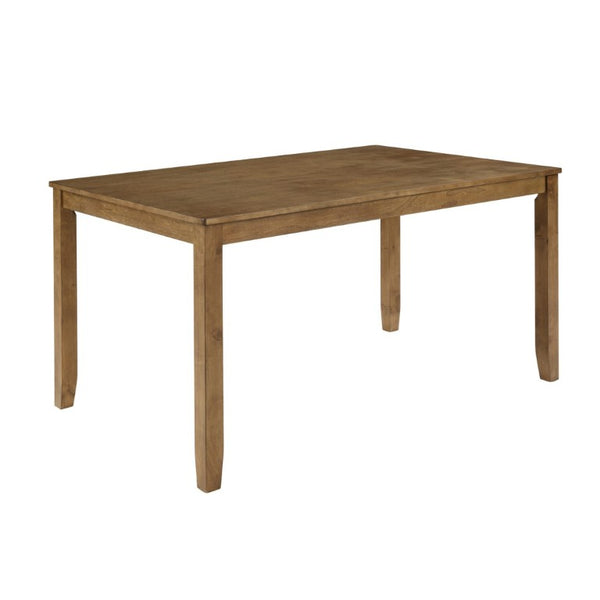 English Elm Oak Farmhouse Six Piece Dining Set with Rubberwood Frame Bench and X-Back Chairs W1998S00115