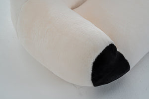 English Elm Panda-shaped Beanbag Chair Faux Fur Kids Playroom Accent Sculptural Foam Seat W2012P399207