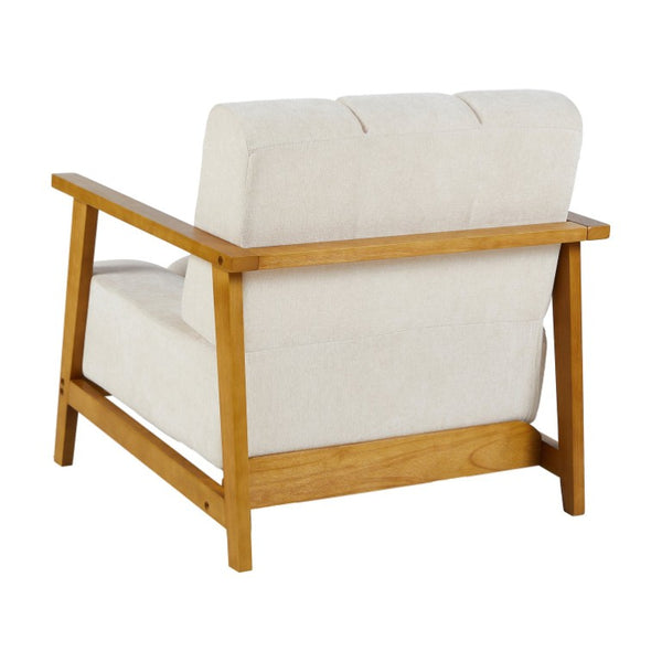 English Elm Accent Chair Mid-Century Modern Splayed Wood Legs High-Density Foam Seat with Lumbar Pillow W2069P576832