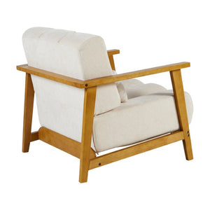 English Elm Accent Chair Mid-Century Modern Splayed Wood Legs High-Density Foam Seat with Lumbar Pillow W2069P576832