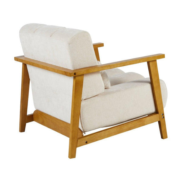 English Elm Accent Chair Mid-Century Modern Splayed Wood Legs High-Density Foam Seat with Lumbar Pillow W2069P576832
