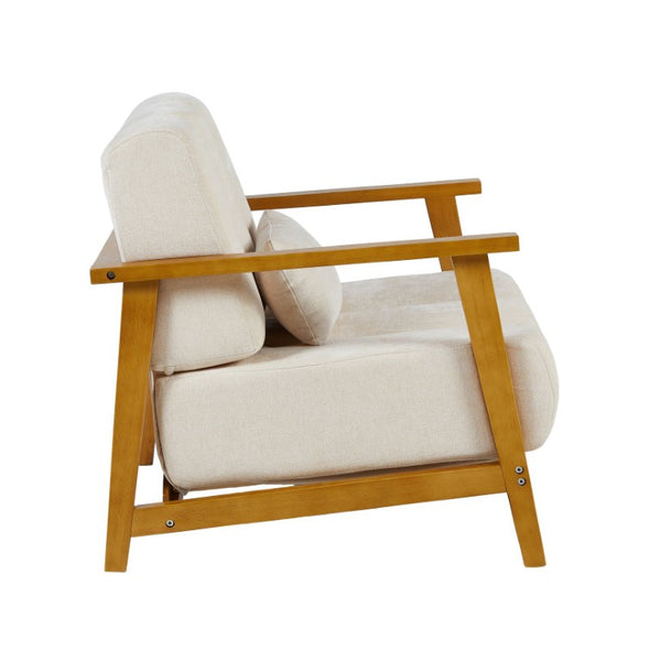 English Elm Accent Chair Mid-Century Modern Splayed Wood Legs High-Density Foam Seat with Lumbar Pillow W2069P576832