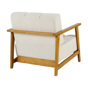 English Elm Accent Chair Mid-Century Modern Splayed Wood Legs High-Density Foam Seat with Lumbar Pillow W2069P576832