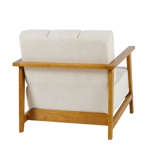 English Elm Accent Chair Mid-Century Modern Splayed Wood Legs High-Density Foam Seat with Lumbar Pillow W2069P576832