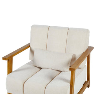 English Elm Accent Chair Mid-Century Modern Splayed Wood Legs High-Density Foam Seat with Lumbar Pillow W2069P576832