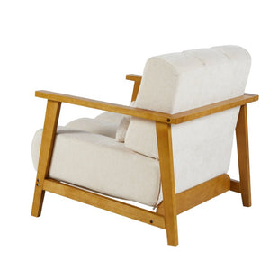 English Elm Accent Chair Mid-Century Modern Splayed Wood Legs High-Density Foam Seat with Lumbar Pillow W2069P576832