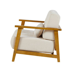 English Elm Accent Chair Mid-Century Modern Splayed Wood Legs High-Density Foam Seat with Lumbar Pillow W2069P576832