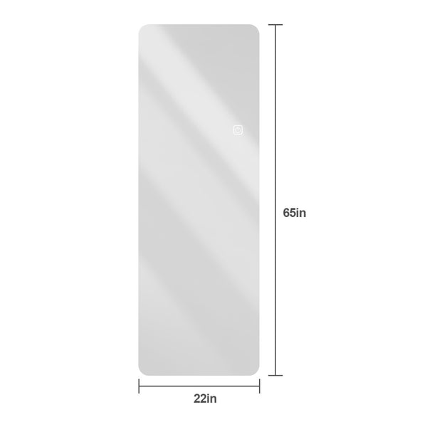 English Elm 65x22inch Led Backlit Full Length Wall Mirror with Dimmable Soft Glow for Bedroom W2071P202830