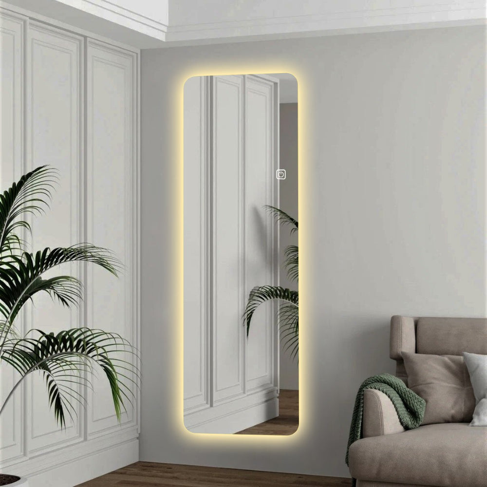English Elm 65x22inch Led Backlit Full Length Wall Mirror with Dimmable Soft Glow for Bedroom W2071P202830