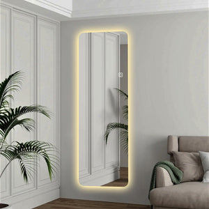 English Elm 65x22inch Led Backlit Full Length Wall Mirror with Dimmable Soft Glow for Bedroom W2071P202830