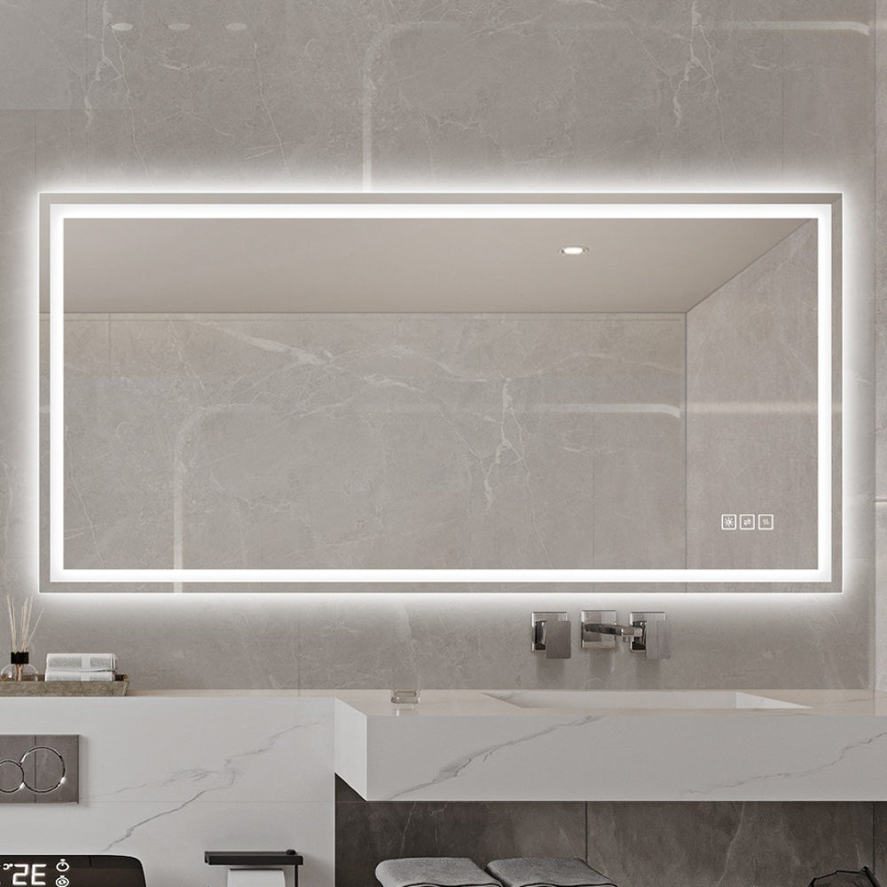 English Elm 48×24 Frameless Led Backlit Bathroom Mirror Anti-fog Dimmable Touch Control Wall Mount W2071P398952